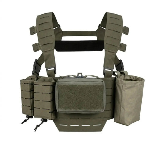 Šaulio sistema S1 žemo profilio. Susidedanti iš Direct action warwick slick liemenės, speed reload dėtuvių dėklo, matuza tactical mažojo administratoriaus ir tuščių dėtuvių dėklo
