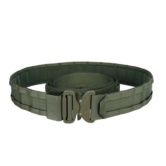 Žalias paminkštintas taktinis diržas su MOLLE sistema ir greito atsegimo sagtimi tarnybai bei bushcraft  Siaurukas Mod. 1.4 Matuza-Tactical | TaktikaPro