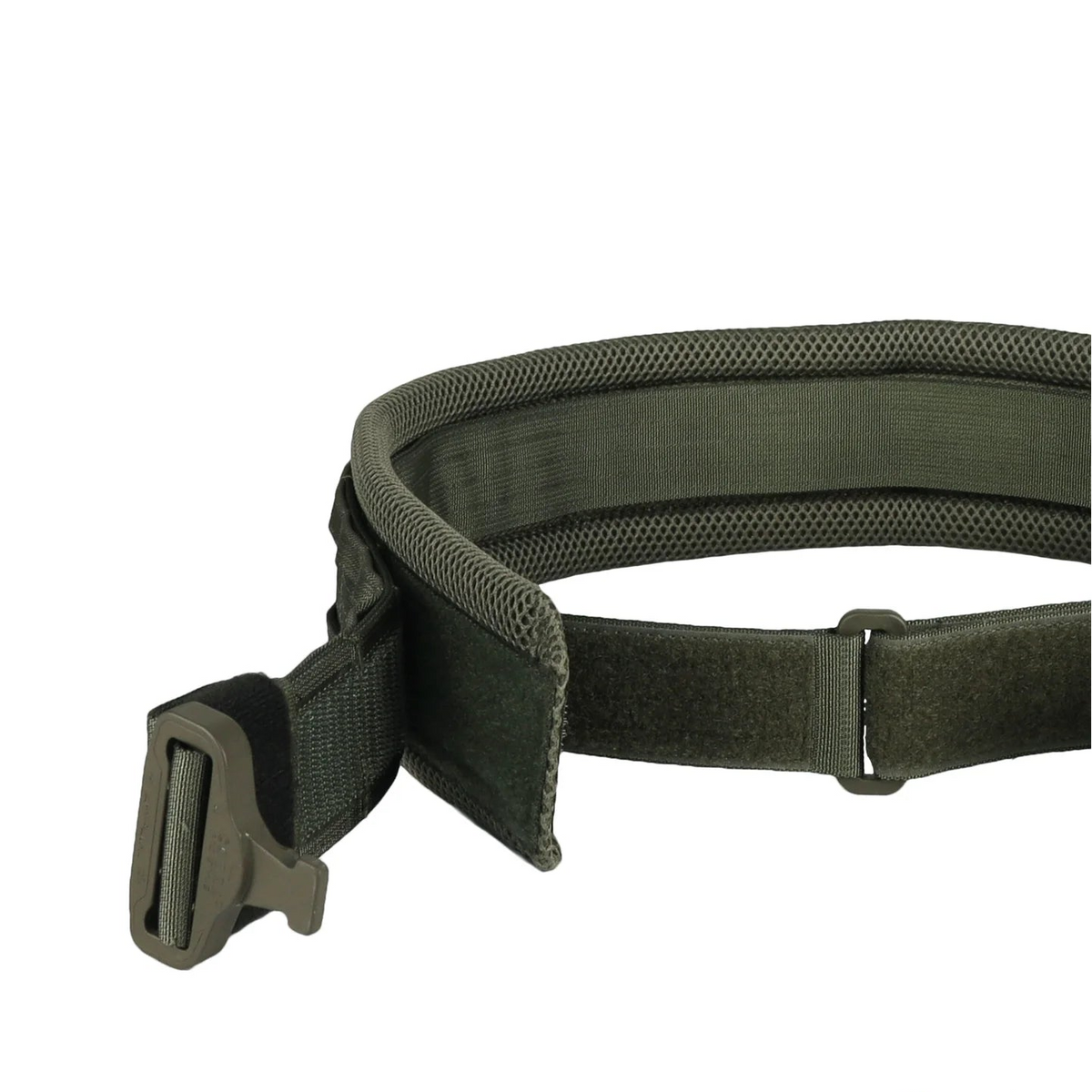 Žalias paminkštintas taktinis diržas su MOLLE sistema, podirziu ir greito atsegimo sagtimi tarnybai bei bushcraft  Siaurukas Mod. 1.4 Matuza-Tactical | TaktikaPro