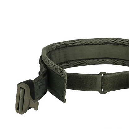 Žalias paminkštintas taktinis diržas su MOLLE sistema, podirziu ir greito atsegimo sagtimi tarnybai bei bushcraft  Siaurukas Mod. 1.4 Matuza-Tactical | TaktikaPro