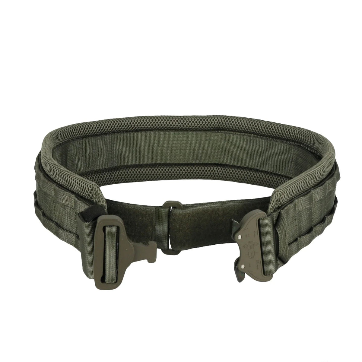 Žalias paminkštintas taktinis diržas su MOLLE sistema, podirziu ir greito atsegimo sagtimi tarnybai bei bushcraft  Siaurukas Mod. 1.4 Matuza-Tactical | TaktikaPro