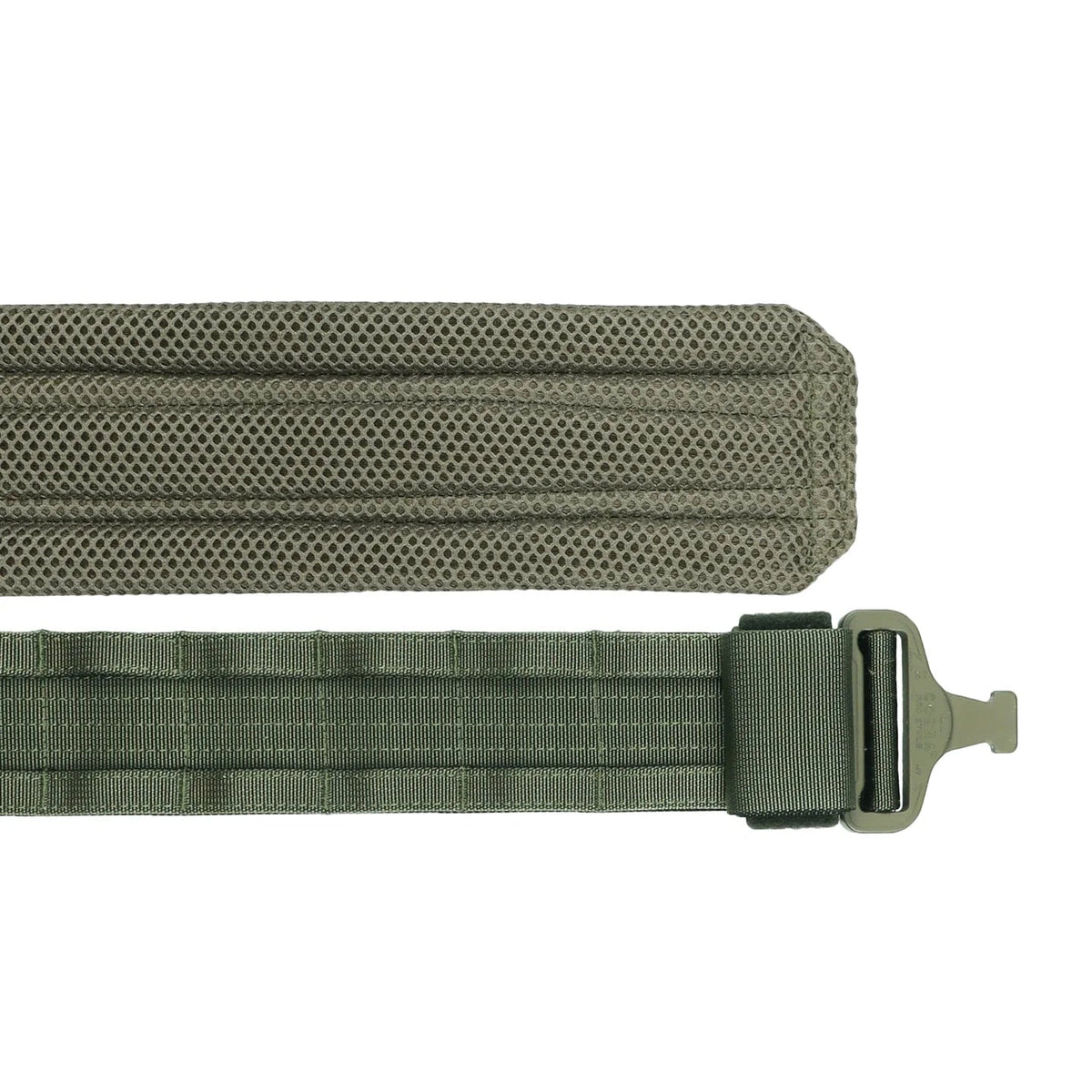 Žalias paminkštintas taktinis diržas su MOLLE sistema ir greito atsegimo sagtimi tarnybai bei bushcraft  Siaurukas Mod. 1.4 Matuza-Tactical | TaktikaPro
