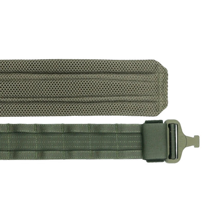 Žalias paminkštintas taktinis diržas su MOLLE sistema ir greito atsegimo sagtimi tarnybai bei bushcraft  Siaurukas Mod. 1.4 Matuza-Tactical | TaktikaPro