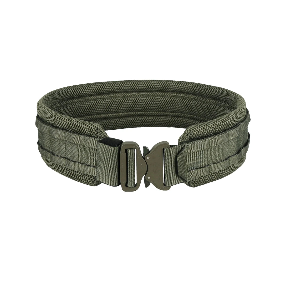 Žalias paminkštintas taktinis diržas su MOLLE sistema ir greito atsegimo sagtimi tarnybai bei bushcraft  Siaurukas Mod. 1.4 Matuza-Tactical | TaktikaPro