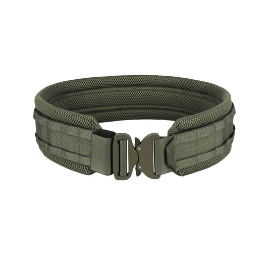Žalias paminkštintas taktinis diržas su MOLLE sistema ir greito atsegimo sagtimi tarnybai bei bushcraft  Siaurukas Mod. 1.4 Matuza-Tactical | TaktikaPro
