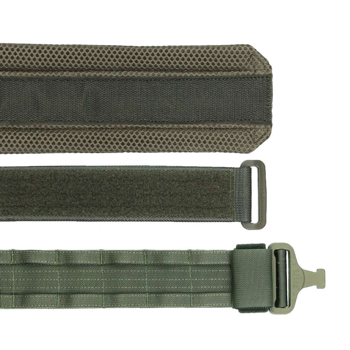 Žalias paminkštintas taktinis diržas su MOLLE sistema ir greito atsegimo sagtimi tarnybai bei bushcraft  Siaurukas Mod. 1.4 Matuza-Tactical | TaktikaPro
