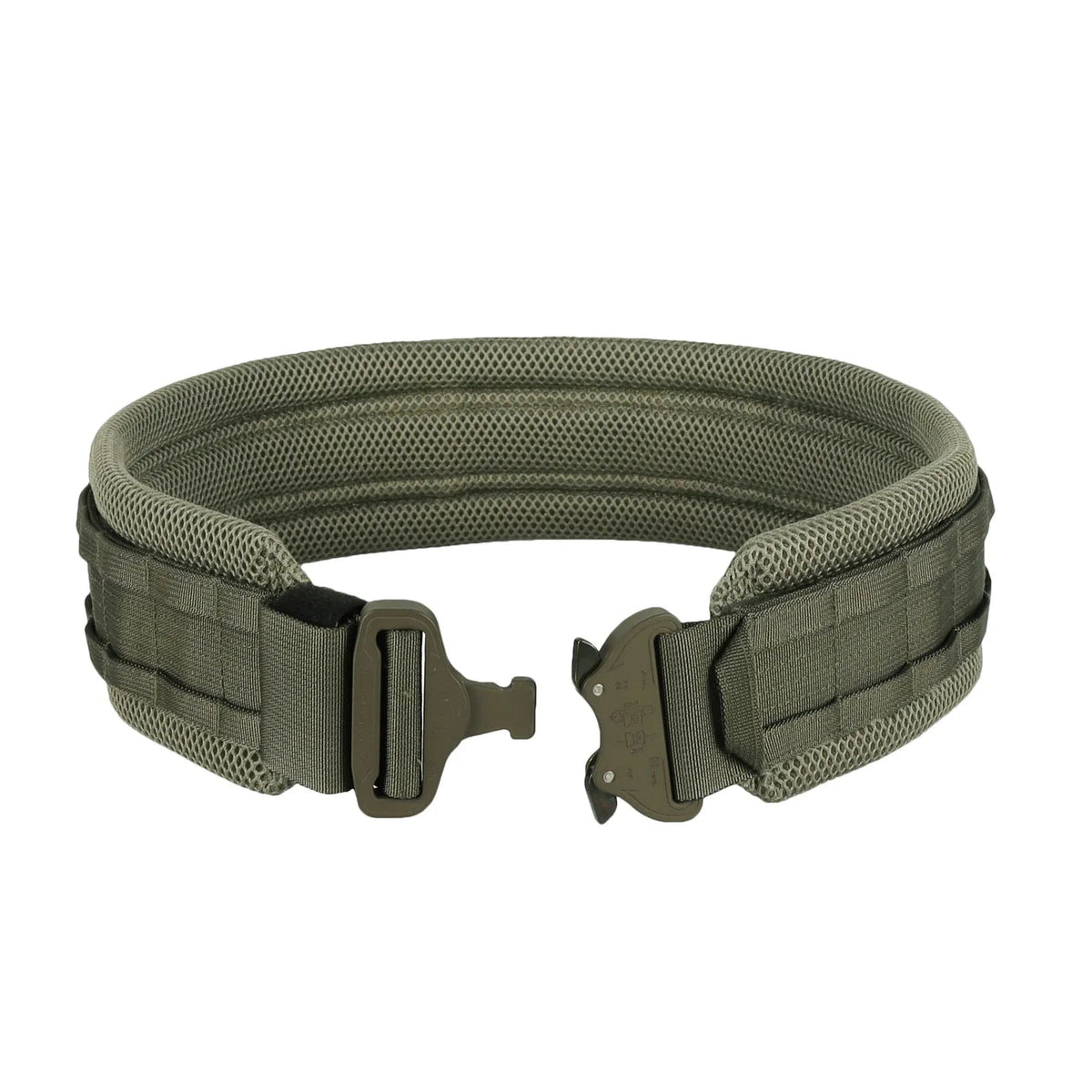 Žalias paminkštintas taktinis diržas su MOLLE sistema ir greito atsegimo sagtimi tarnybai bei bushcraft  Siaurukas Mod. 1.4 Matuza-Tactical | TaktikaPro