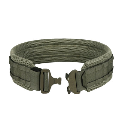 Žalias paminkštintas taktinis diržas su MOLLE sistema ir greito atsegimo sagtimi tarnybai bei bushcraft  Siaurukas Mod. 1.4 Matuza-Tactical | TaktikaPro