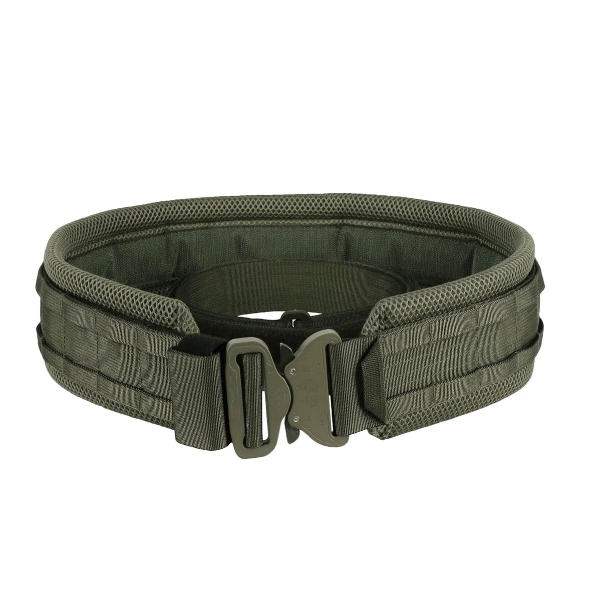 Žalias paminkštintas taktinis diržas su MOLLE sistema, podirziu ir greito atsegimo sagtimi tarnybai bei bushcraft  Siaurukas Mod. 1.4 Matuza-Tactical | TaktikaPro