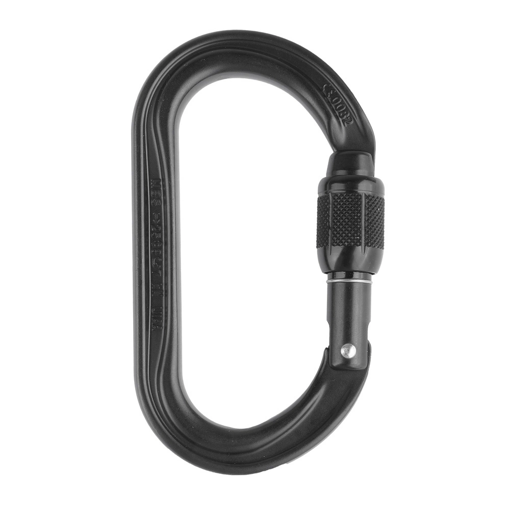 Petzl OK Screw-Lock – ovalus aliuminio karabinas (juodas) - TaktikaPro - Kai kiekviena detalė turi prasmę.