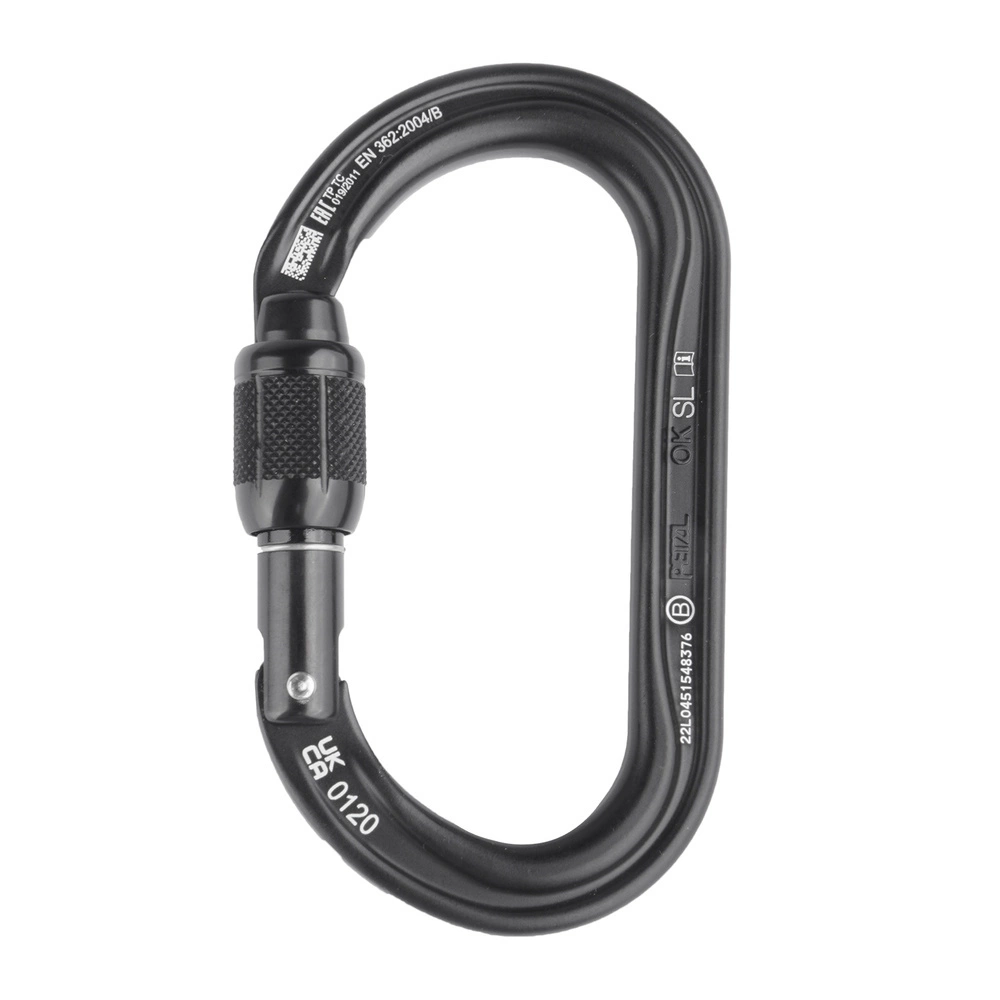 Petzl OK Screw-Lock – ovalus aliuminio karabinas (juodas) - TaktikaPro - Kai kiekviena detalė turi prasmę.
