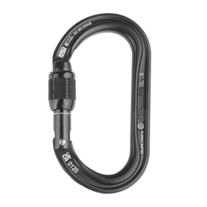 Petzl OK Screw-Lock – ovalus aliuminio karabinas (juodas) - TaktikaPro - Kai kiekviena detalė turi prasmę.