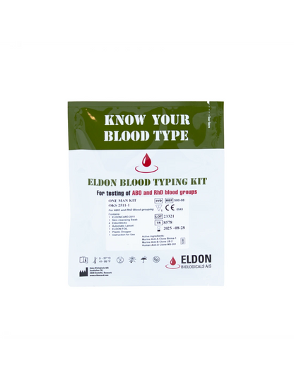 EldonCard kraujo grupės nustatymo rinkinys